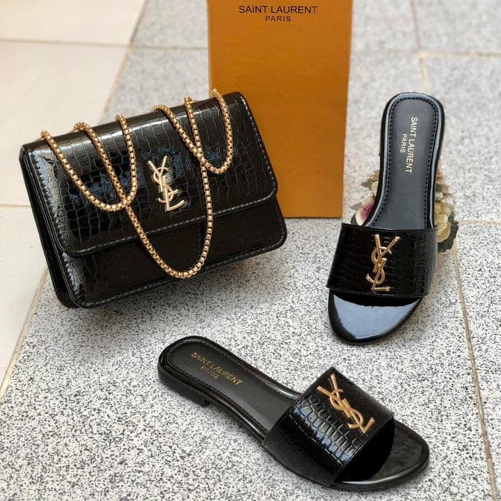 Serivo Combo Black Croc Bag with Matching Slides Combo ladies bag online Pakistan