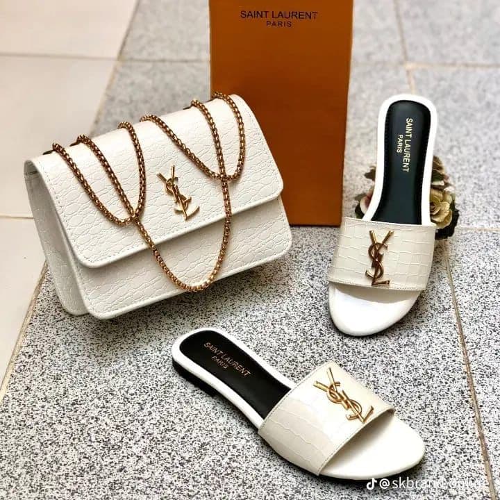 Serivo Combo White Croc Bag with Matching Slides Combo ladies bag online Pakistan